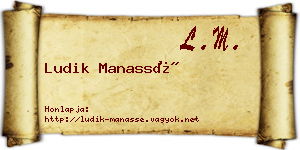 Ludik Manassé névjegykártya